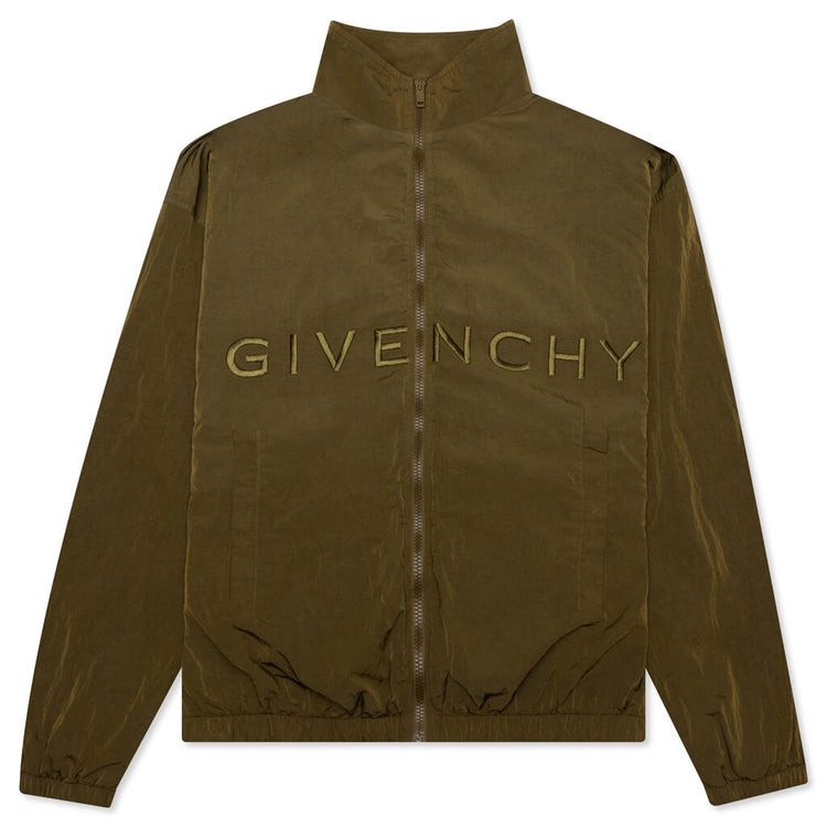 Givenchy Olive Utility Zip-Front Windbreaker Jacket